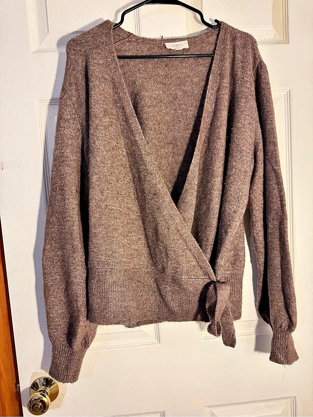 LOFT Brown Wrap Sweater Size Medium